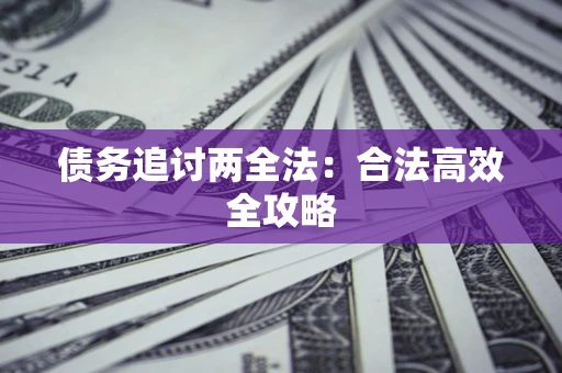 武汉债务追讨两全法：合法高效全攻略