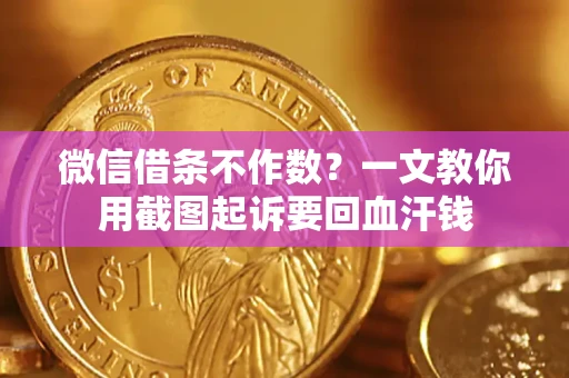 武汉微信借条不作数？一文教你用截图起诉要回血汗钱