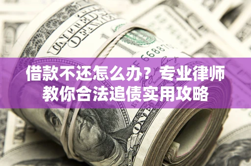 武汉借款不还怎么办？专业律师教你合法追债实用攻略
